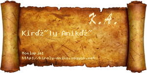 Király Anikó névjegykártya